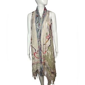 Soft Surroundings Multicolor Boho Duster Topper Vest OS